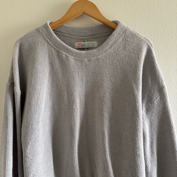 Free People Beach Gray Cropped Oversized Crewneck Sweater size Small - Picture 4 of 7